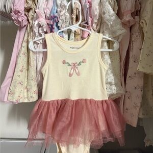 Angel Dear bamboo Tulle tutu dress romper/onesie ballet bow 12-18 months